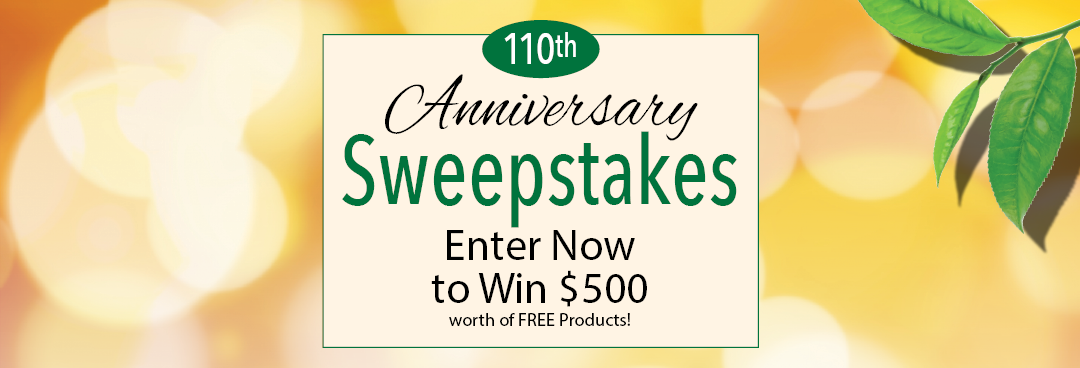 110th anniversary sweepstakes enter now to win $500 worth of free products mobile version