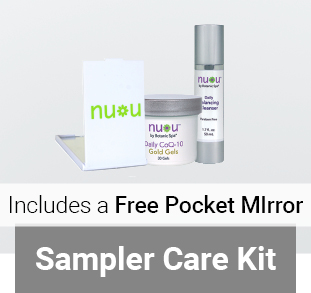 nu u includes a free pocket mirror, sampler care kit
